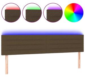Testiera a LED Marrone Scuro 180x5x78/88 cm in Tessuto