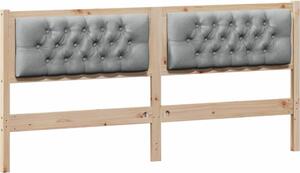 Testiera Marrone e grigio chiaro 160 cm Legno di pino massello