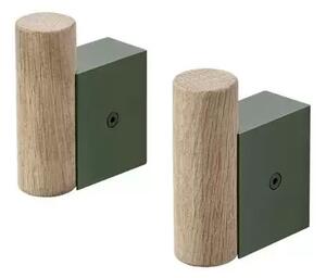 Attach Hook Set of 2 Oak/Scuro Green - Muuto