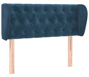 Testiera ad Orecchio Blu Scuro 93x23x78/88 cm in Velluto