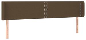 Testiera ad Orecchio Marrone Scuro 203x16x78/88 cm in Tessuto