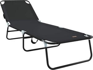 Lettino prendisole pieghevole Nero 188 x 57 x 86,5 cm