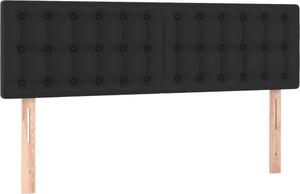 Testiera Nera 144x5x78/88 cm in Pelle finta