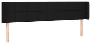 Testiera ad Orecchio Nera 203x16x78/88 cm in Tessuto