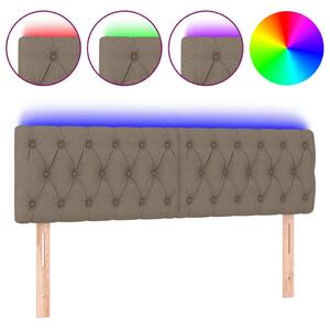 Testiera a LED Tortora 160x7x78/88 cm in Tessuto