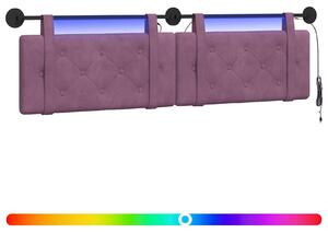 Testiera sospesa Con luce LED Viola Velluto