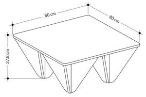 Tavolo design quadrato da salotto antracite Diamond 80x80