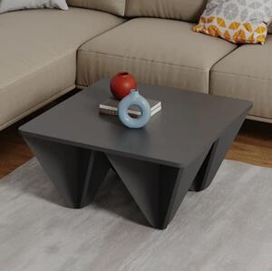 Tavolo design quadrato da salotto antracite Diamond 80x80