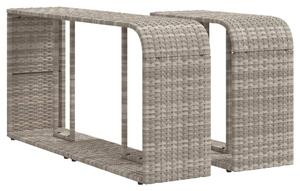 Scaffali Portaoggetti 2 pz Grigio Chiaro in Polyrattan