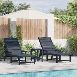 Lettino da sole 2 pcs Navy 195,5 x 53 x 98,5 cm Polietilene