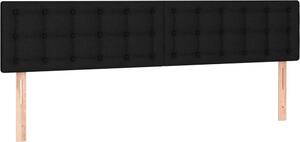 Testiera Nera 200x5x78/88 cm in Tessuto