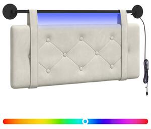 Testiera sospesa Con luce LED Crema Velluto