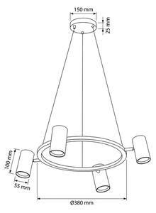 Brilagi - Lampadario a cavo SELE 4xGU10/30W/230V nero
