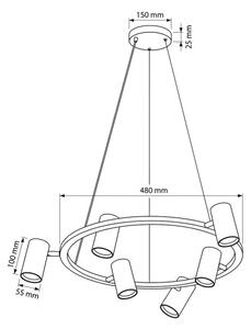 Brilagi - Lampadario a sospensione con cavo SELE 6xGU10/30W/230V bianco