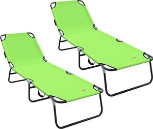 Lettino prendisole pieghevole 2 pcs Verde 188 x 57 x 86,5 cm