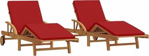 Lettino da sole 2 pcs Rosso 200 x 67 x 84 cm