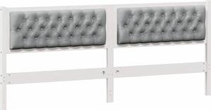 Testiera Bianco e grigio chiaro 200 cm Legno di pino massello