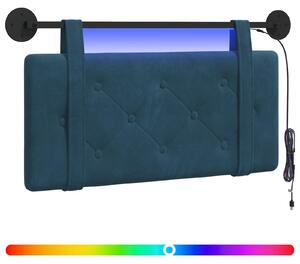 Testiera sospesa Con luce LED Blu Velluto