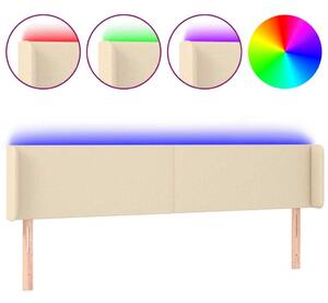 Testiera a LED Crema 203x16x78/88 cm in Tessuto