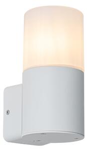 Lampada da parete moderna per esterno bianca con paralume opalino IP44 - Odense