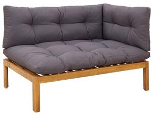Unità Divano Angolare Grigio Naturale e Scuro 132 x 92 x 82 cm