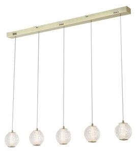 Allure 5lt bar pendant - metallo ottone satinato e acrilico traspar