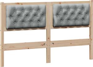 Testiera Marrone e grigio chiaro 140 cm Legno di pino massello