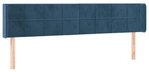 Testiera ad Orecchio Blu Scuro 183x16x78/88 cm in Velluto