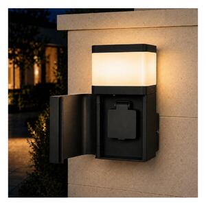 BRILAGI - Lampada da parete per esterni con presa SCHUKO PILLAR 1xG9/11W/230V IP44 nera