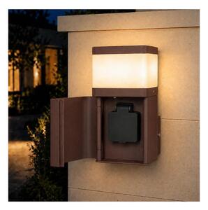 BRILAGI - Lampada da parete per esterni con presa SCHUKO PILLAR 1xG9/11W/230V IP44 marrone