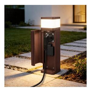BRILAGI - Lampada da esterno con 2 prese SCHUKO PILLAR 1xG9/11W/230V IP44 marrone