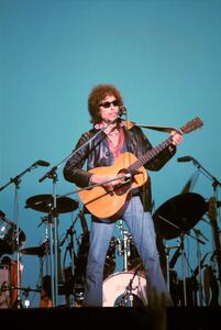 Fotografia Writer composer Bob Dylan at a concert in the early 1980s