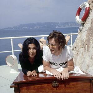 Fotografia John Lennon and Yoko Ono at the Hotel du Cap Eden Roc Antibes 1970