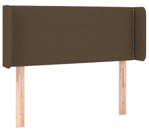 Testiera ad Orecchio Marrone Scuro 103x16x78/88 cm in Tessuto