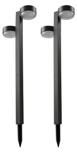 Set 2x lampade solari a LED 2xLED/1W/3,7V 1200 mAh 55 cm IP65 nere