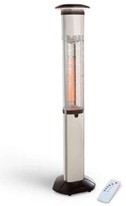 Stufa Elettrica ad infrarossi da Esterno 38,8x41,7x 166,8 cm in Fibra di Carbonio con Luce Led Skyline Pro Bianco