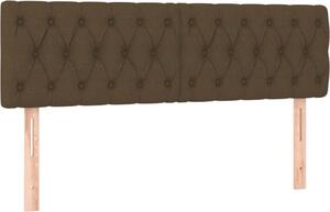 Testiera Marrone Scuro 144x7x78/88 cm in Tessuto