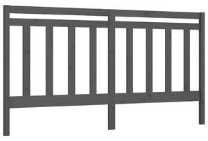 Testiera per Letto Grigia 186x4x100cm in Legno Massello di Pino