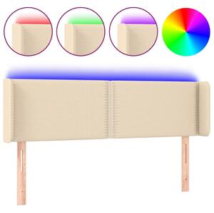 Testiera a LED Crema 147x16x78/88 cm in Tessuto