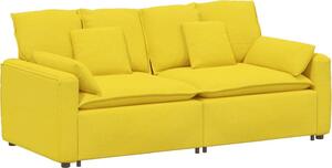 Divano Modulare con Cuscini Giallo Chiaro
