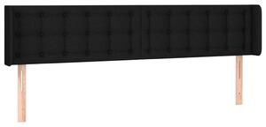 Testiera ad Orecchio Nera 183x16x78/88 cm in Tessuto