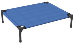 PawHut Cuccia Lettino per Cani Rialzato Pieghevole per Interno ed Esterno in Metallo e Tessuto Oxford, 76x61x18 cm, Blu