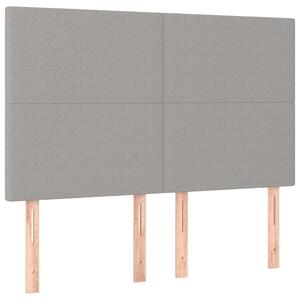 Testiera Grigio Chiaro 144x5x118/128 cm Tessuto