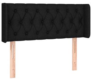 Testiera ad Orecchio Nera 103x16x78/88 cm in Tessuto