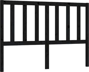 Testiera per Letto Nera 126x4x100 cm in Legno Massello di Pino