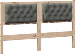 Testiera marrone e grigio scuro 140 cm Legno di pino massello