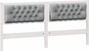 Testiera Bianco e grigio chiaro 160 cm Legno di pino massello