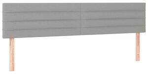 Testiera Grigio Chiaro 160x5x78/88 cm in Tessuto