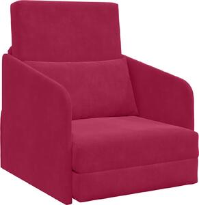 Divano letto Rosso Vino 65 x 80 x 83 cm Velluto