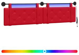 Testiera sospesa Con luce LED Rosso Pelle finta
